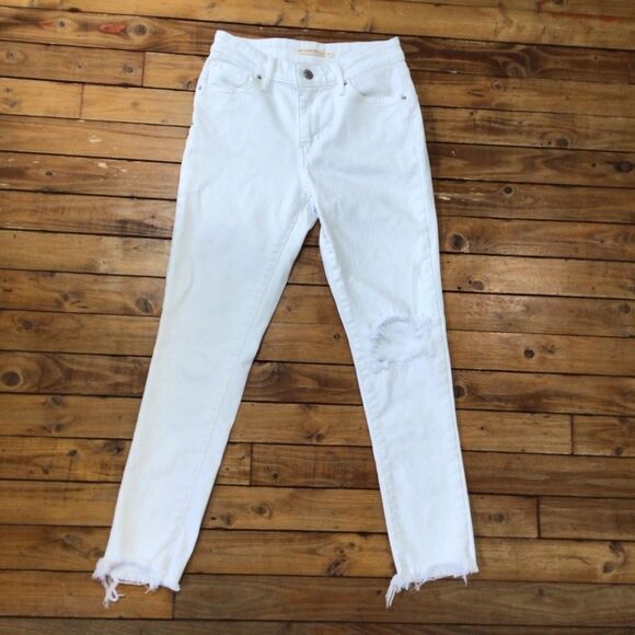 LEVI’S 721 distressed high rise skinny  denim jeans 26 white - Picture 4 of 12